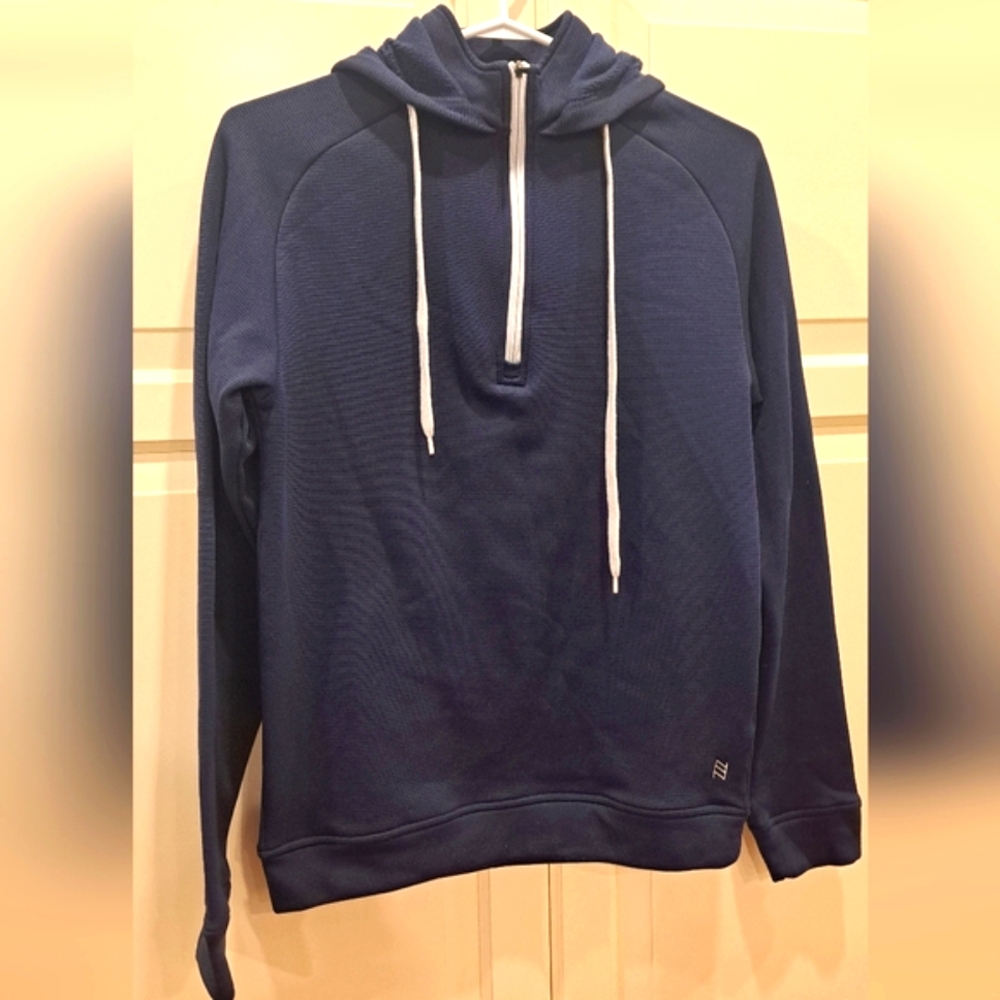 ZYIA Active Men's Navy Tech 1/4 Zip Hoodie
